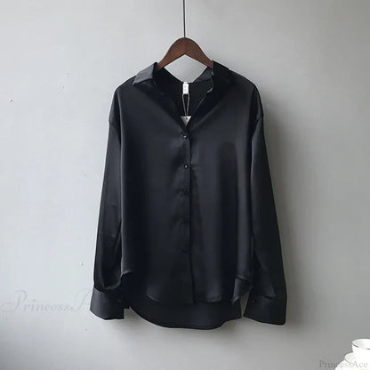 Autumn Button Up Satin White Blouse
