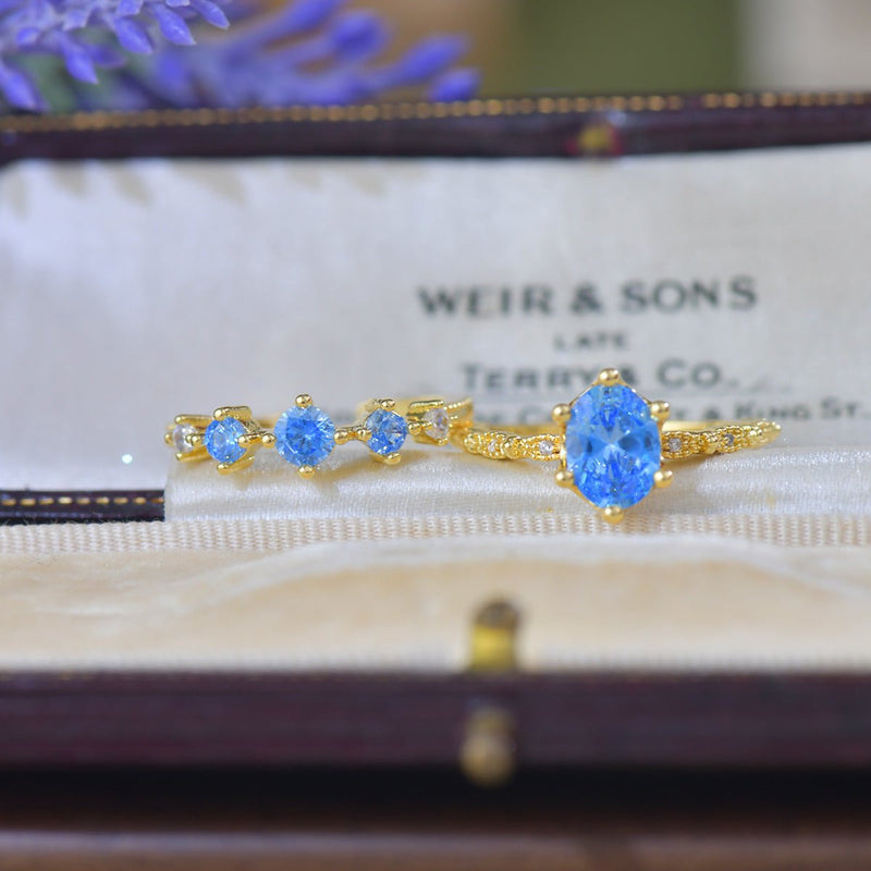 Azure Oval Ring