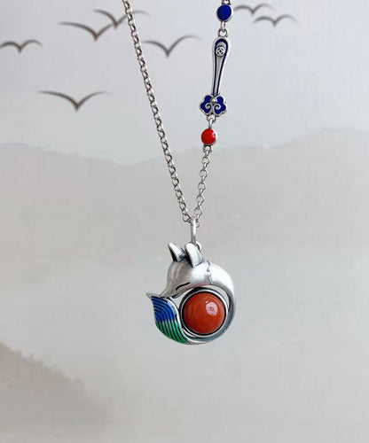 Handmade Patchwork Animal Silver Pendant Necklace