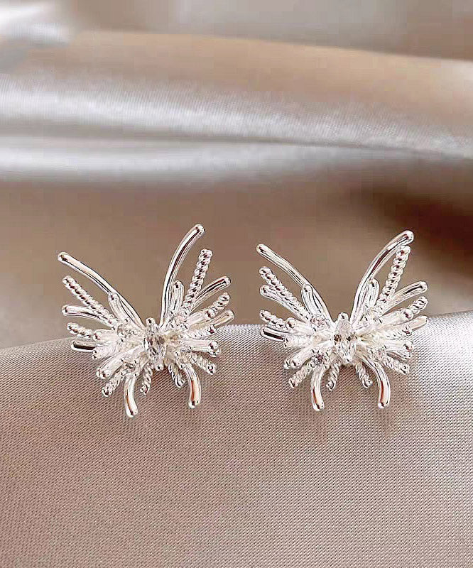 Original Design Silk Alloy Butterfly Stud Earrings