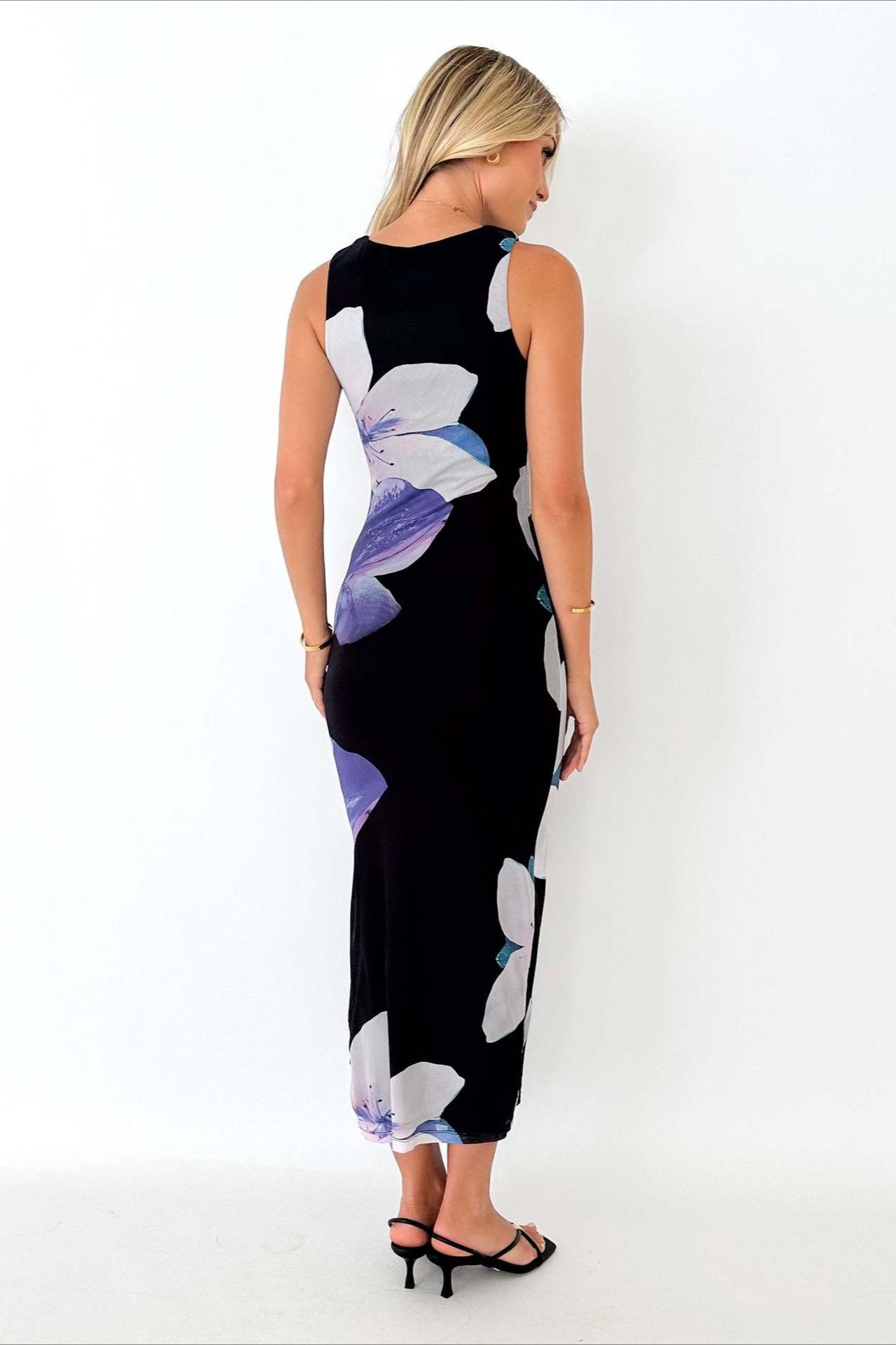 Print Waist Slimming Maxi Dress
