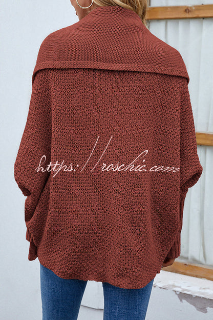 Fidovit Round Neck Dolman Sleeve Cardigan