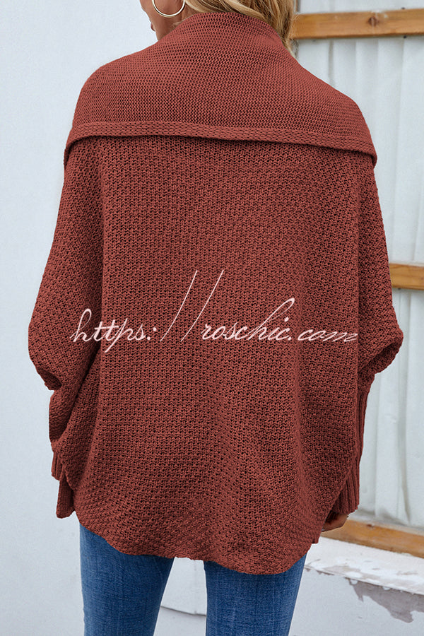 Fidovit Round Neck Dolman Sleeve Cardigan