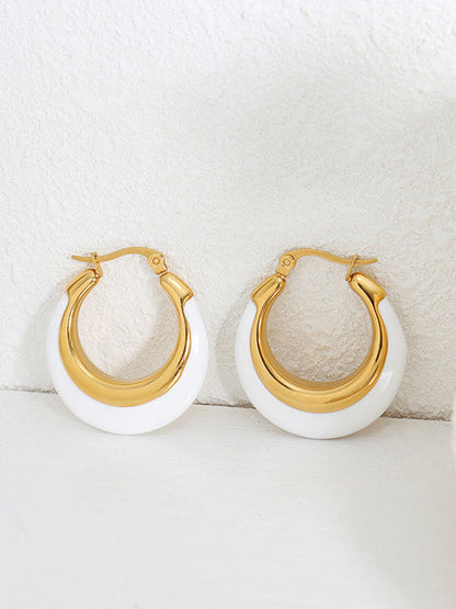Contrast Color Geometric Split-joint Earrings Accessories