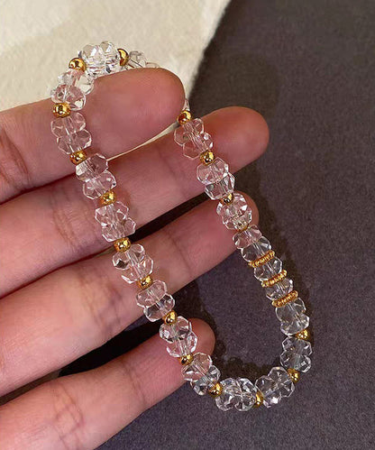 White Crystal Elastic Rope Alloy Bracelet