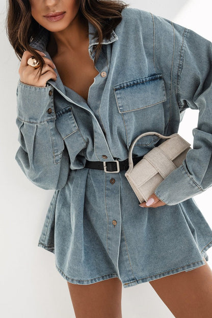 Distressed Denim Blouse