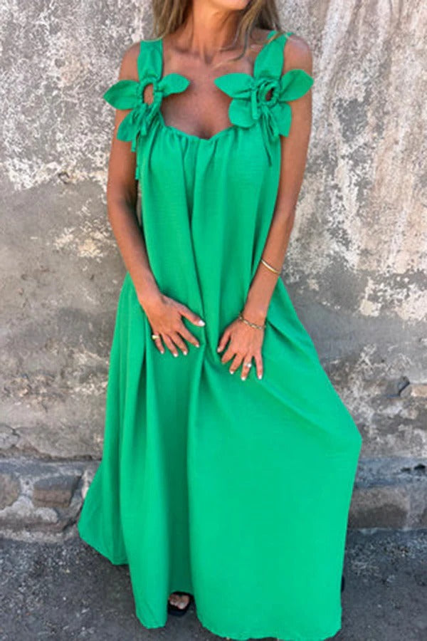 Embellished Sleeveless Loose Maxi Dress