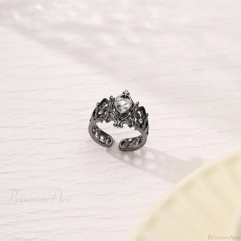 Kpop Y2k Crystal Heart Changeable Gothic Ring