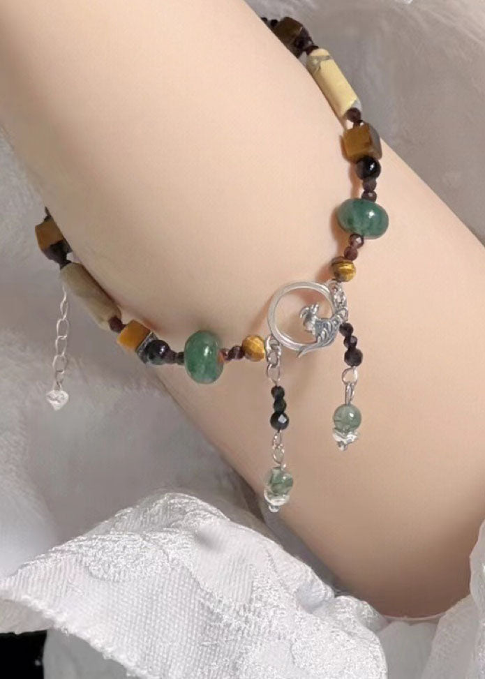 Colorblock Allouy Gem Stone Charm Bracelet