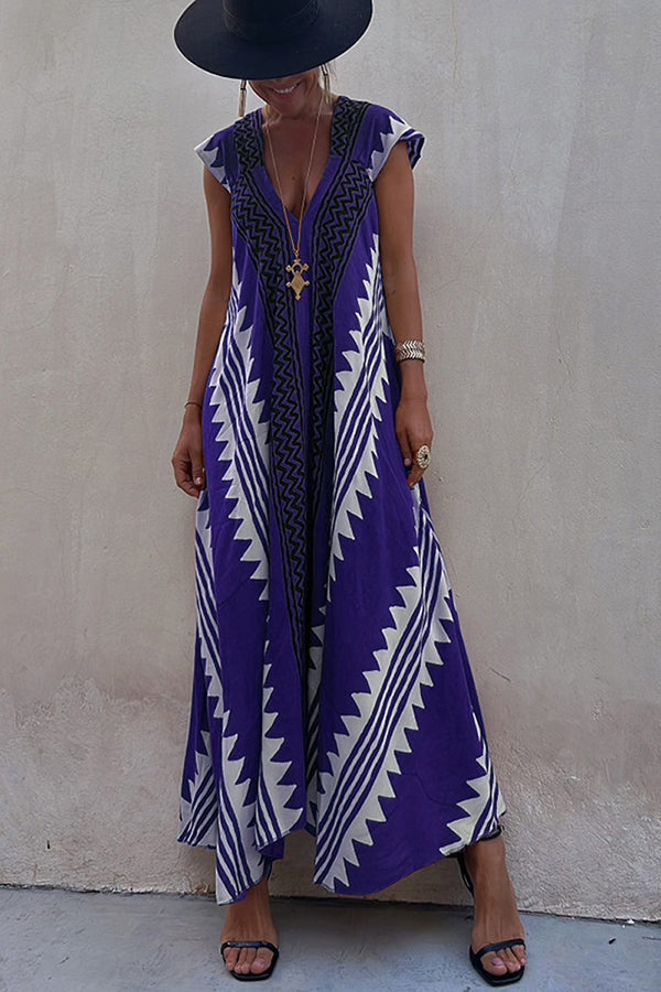 Beach Dates Print A-line Maxi Dress