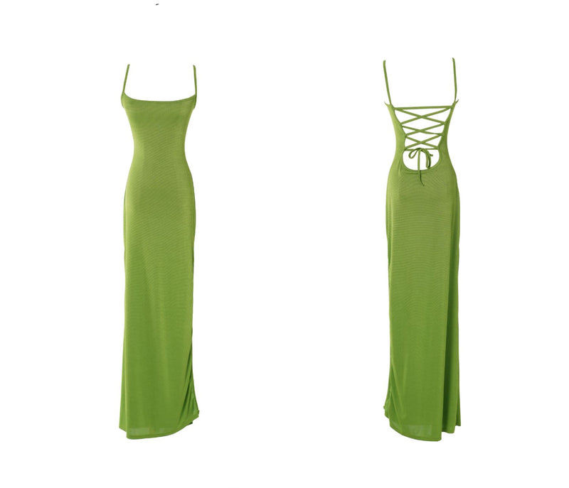 Backless Tie-strap Maxi Dress