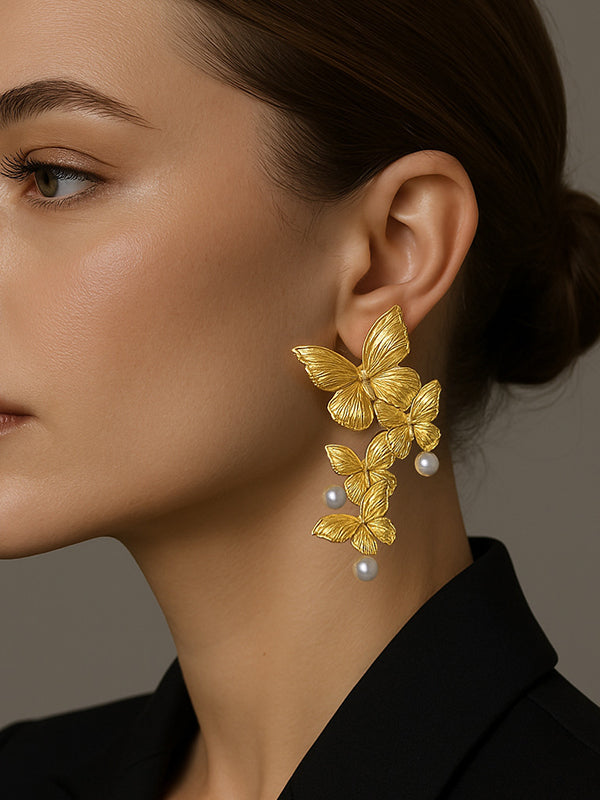 Butterfly Shape Shiny Earrings Accessories