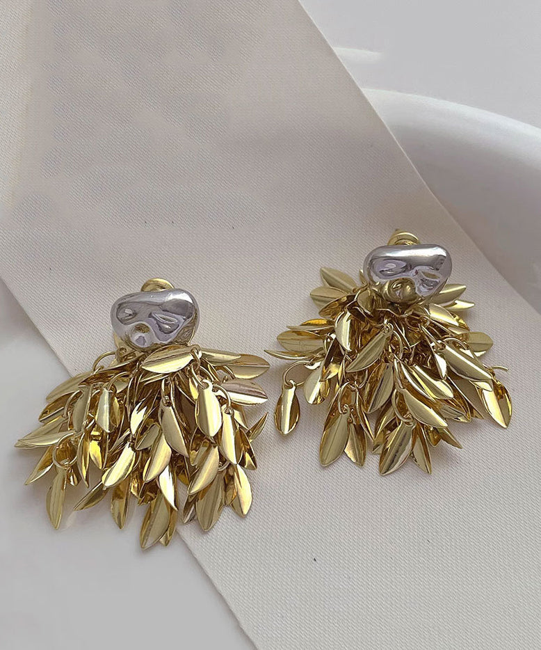 Gold Sterling Silver Overgild Tassel Drop Earrings
