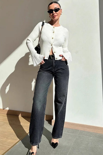 Rib Knit Slim Cardigan
