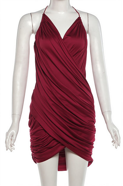 V Neck Ribbed Cami Slim Mini Dress
