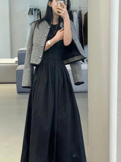 Long Dress Summer Sleeveless Korean Dresses a Line Long Robe Vestidos