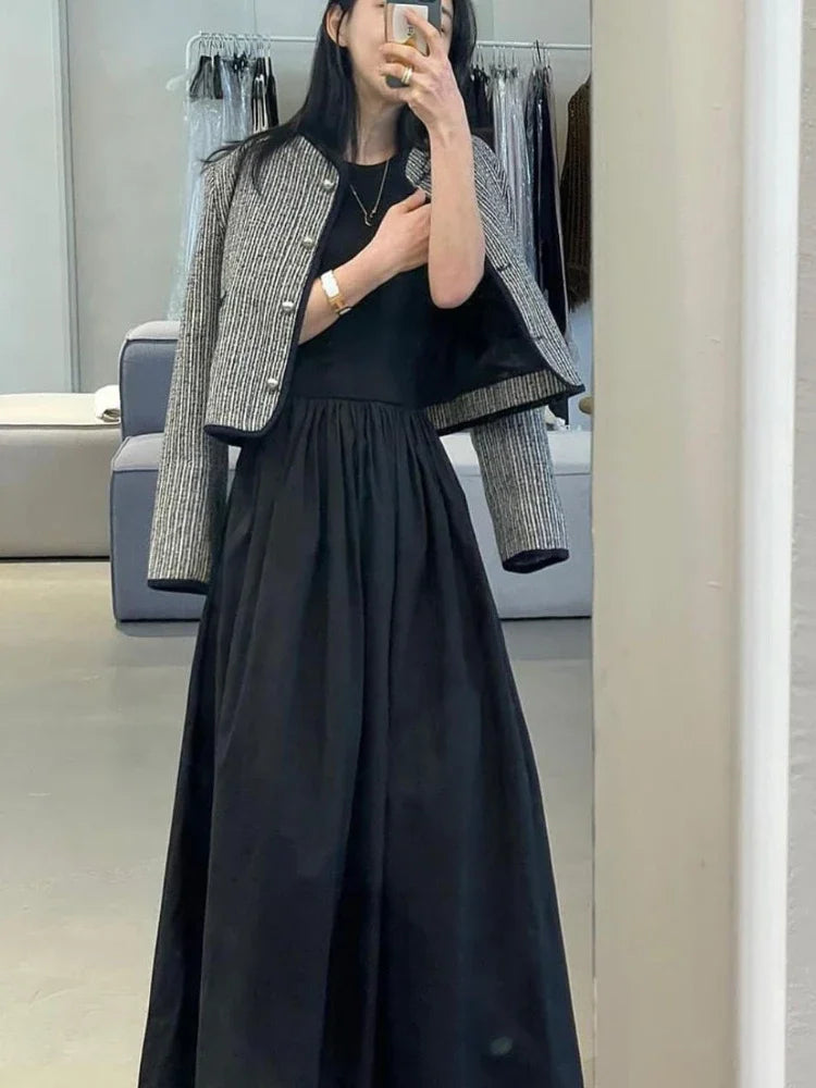 Long Dress Summer Sleeveless Korean Dresses a Line Long Robe Vestidos