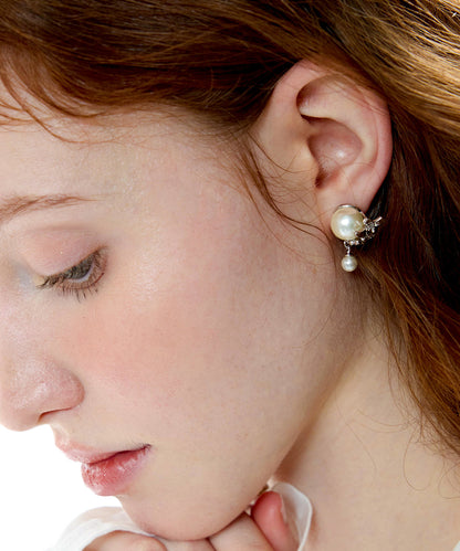 Pearl Original Design Silver Stud Earrings