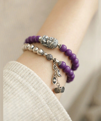 Colorblock Sterling Silver Thriving Business Beading Charm Bracelet