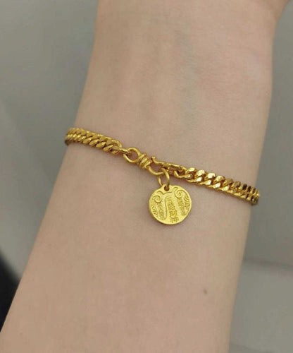 Stylish Gold Sterling Silver Overgild Charm Bracelet