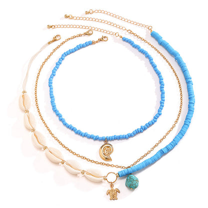 Imitation Pearl Shell Multi-layered Necklace