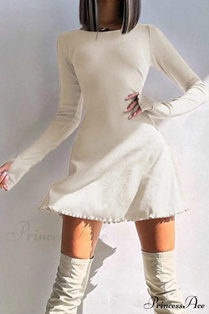 Back Strap Long Sleeve Mini Dress