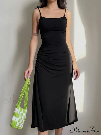 Backless Split One Shoulder Ribbed Maxi Dress