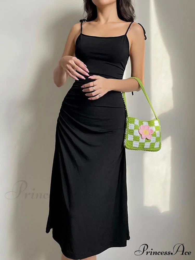 Backless Split One Shoulder Ribbed Maxi Dress