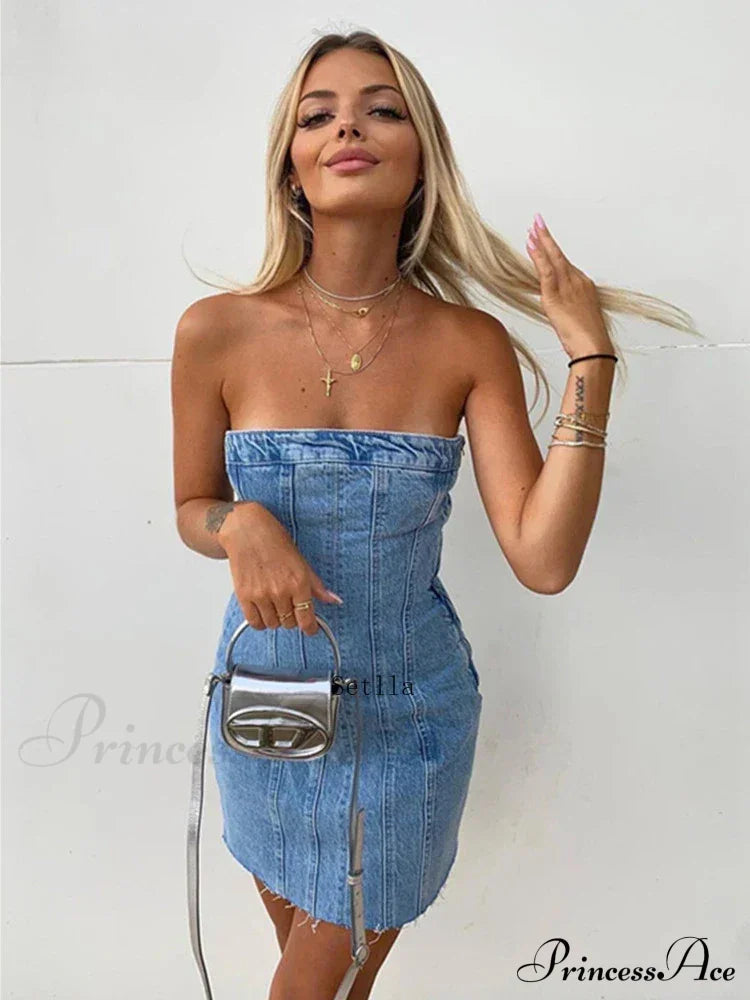 Backless Strapless Sleeveless Bodycon Mini Dress