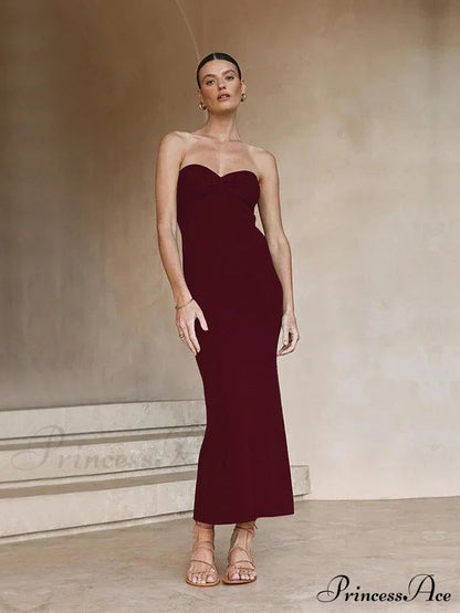 Backless Twist Knitted Outfits Maxi Dress