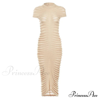 Backless V Neck Gown Maxi Dress