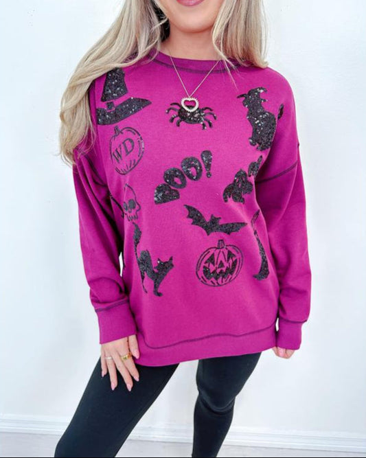 Sparkly Spells Sweatshirt-boysenberry