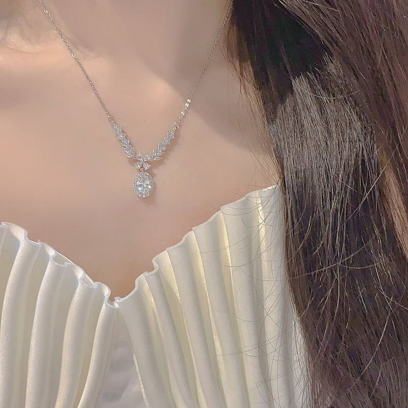 Baroque Crystal Laurel Necklace