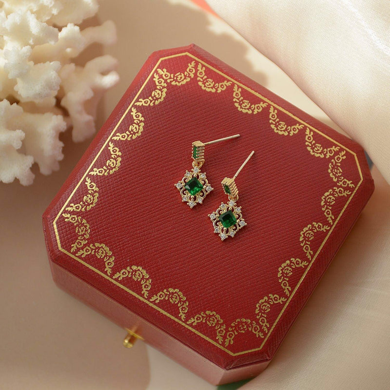 Emerald Baroque Earrings - Daphne