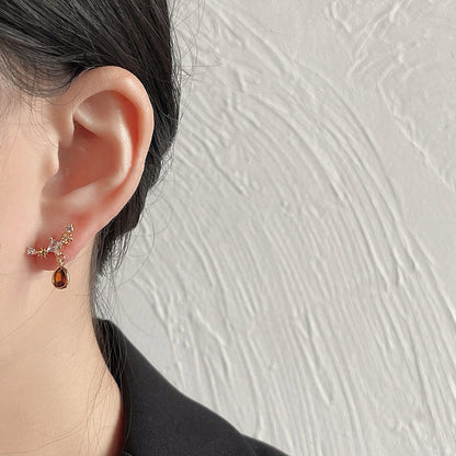 Yasmine Ruby Baroque Earrings