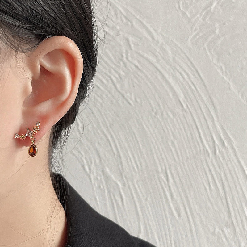 Yasmine Ruby Baroque Earrings