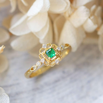 Baroque Emerald Ring