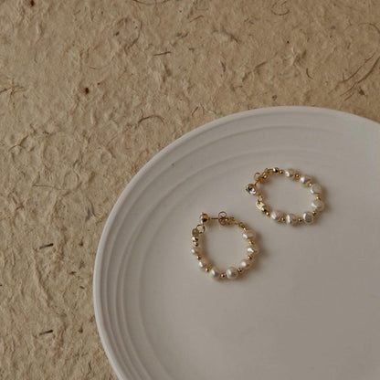Baroque Pearl Hoop Earrings