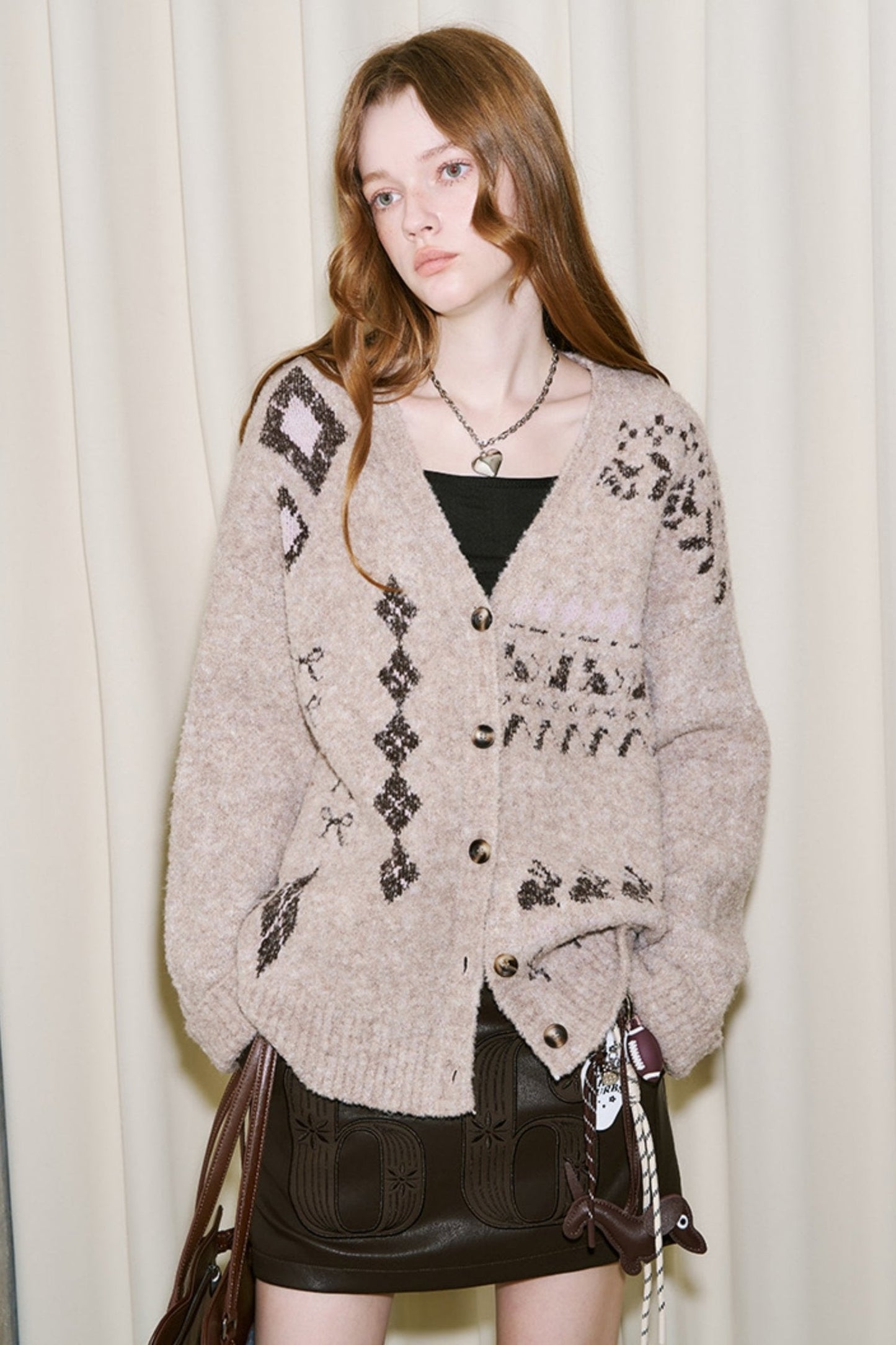 Argyle Pattern Cardigan