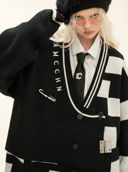 Original Design Garbled Sweater Cardigan Top