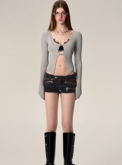 Long Sleeve Knitted Cardigan Top