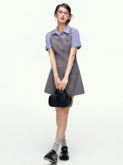 Sleeveless A-line Mini Dress - Sporty Pocket Detail Tank Tunic