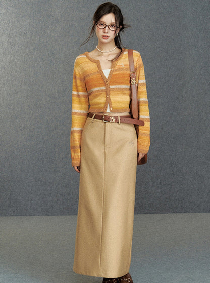 Cropped Pastel Cardigan - Sheer Knit Button-up Sweater