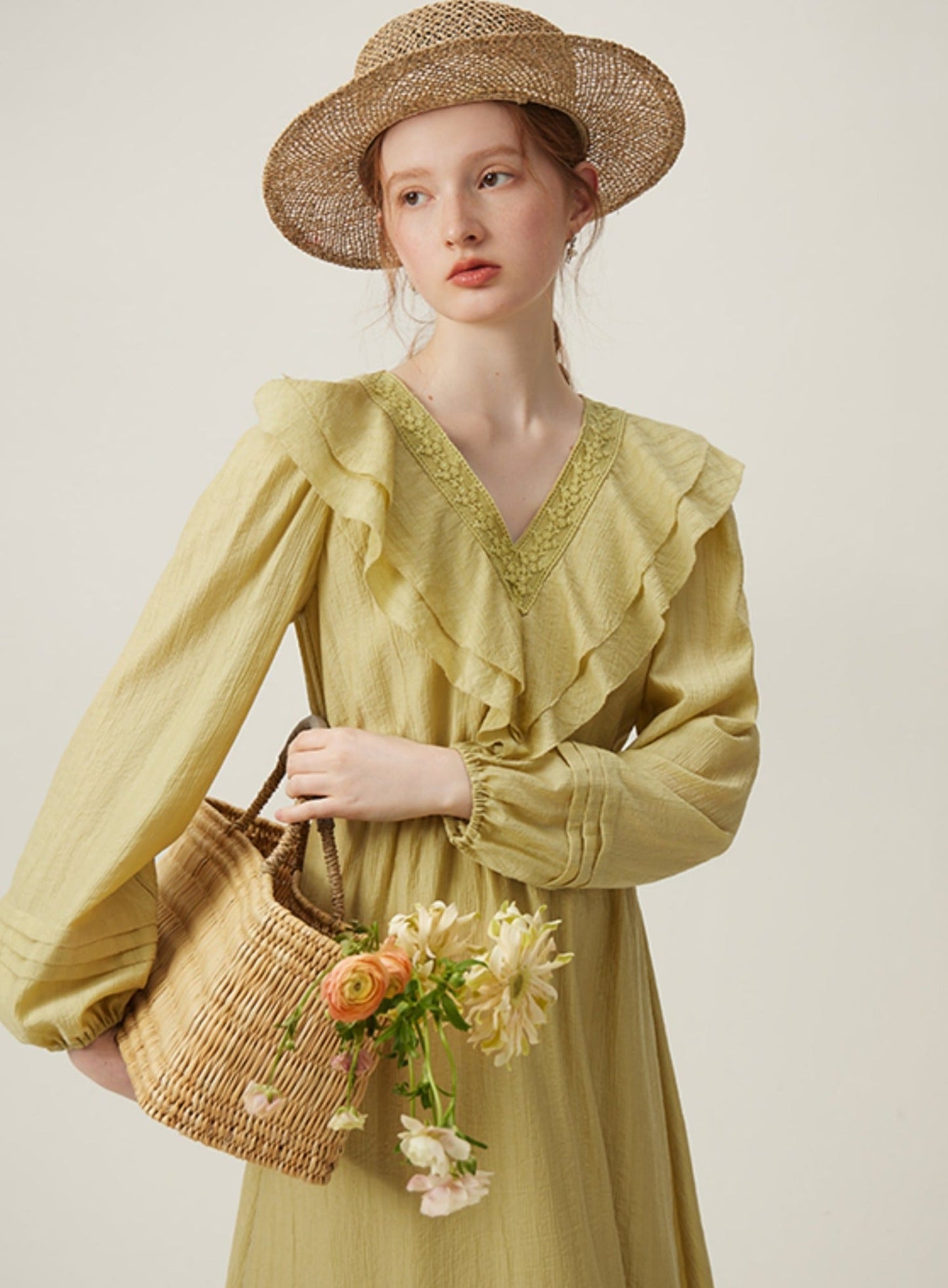 Ruffle Lace Cotton Dress