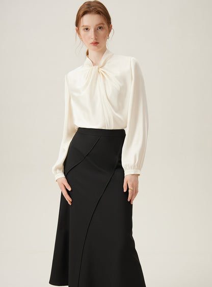 Tie-neck Long Sleeve Blouse