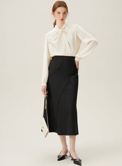 Tie-neck Long Sleeve Blouse