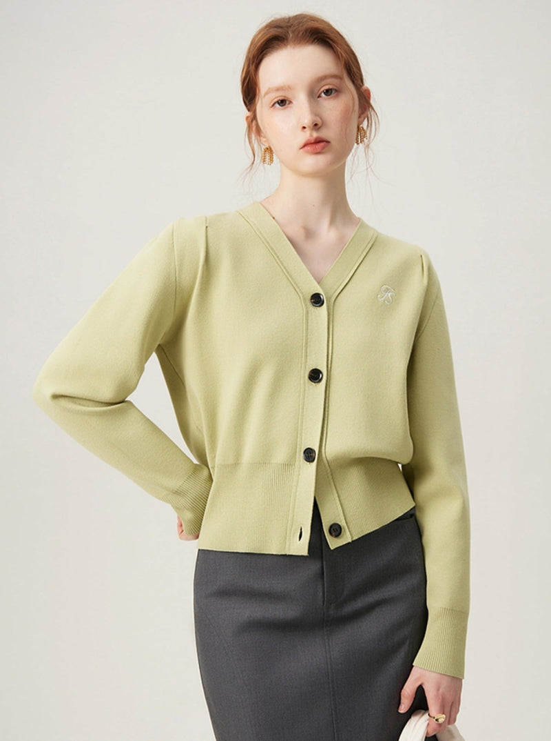 V-neck Crop Cardigan