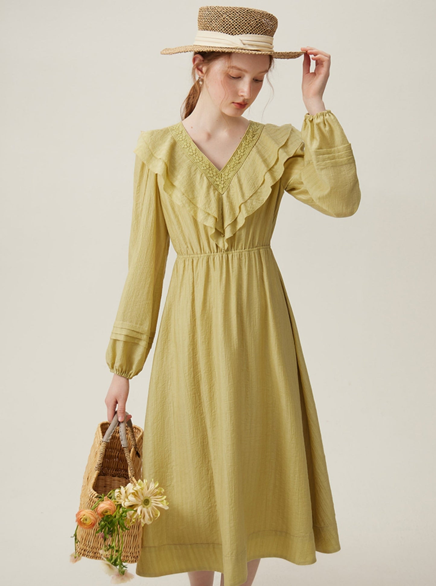 Ruffle Lace Cotton Dress