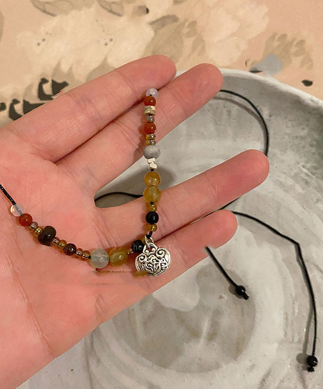 Copper Pearl Agate Pendant Necklace