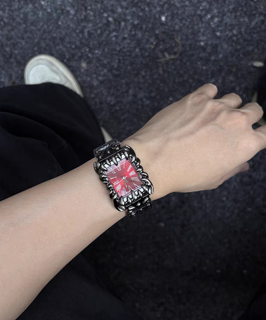 Red Stainless Steel Waterproof Machinery Watches